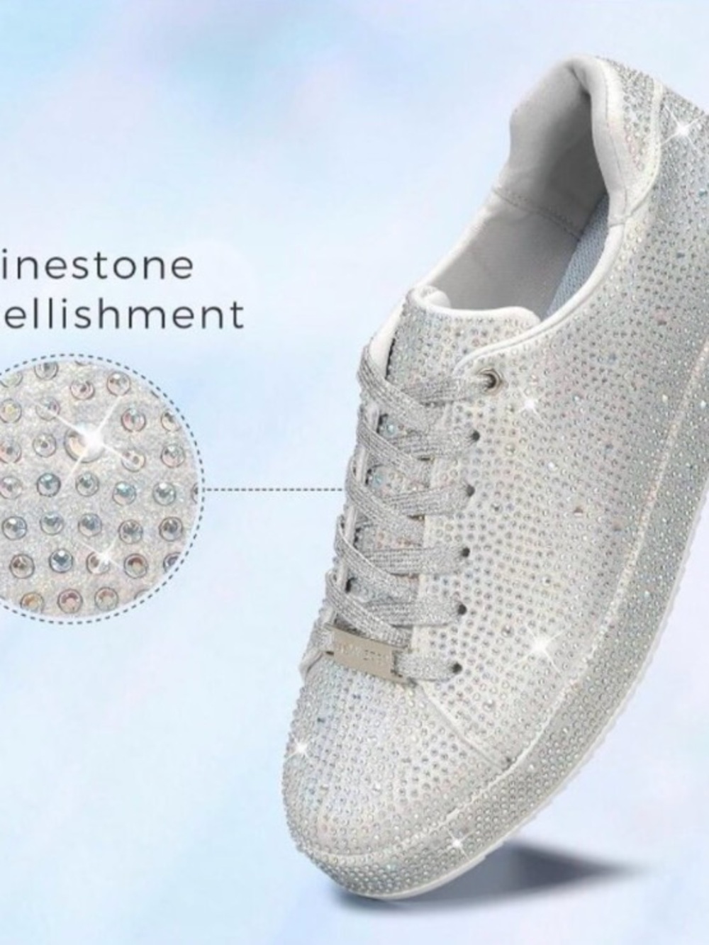 INC International Concepts White Rhinestone Embellished Women's Sneaker
